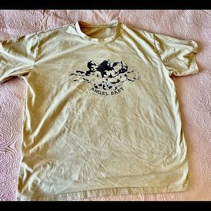 Over size tan graphic t-shirt, medium